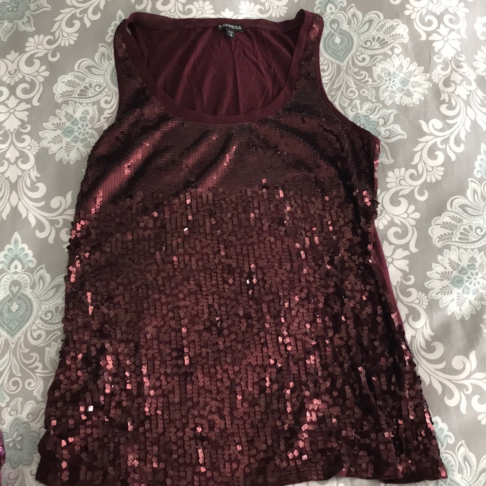 Wine colored sequins tank